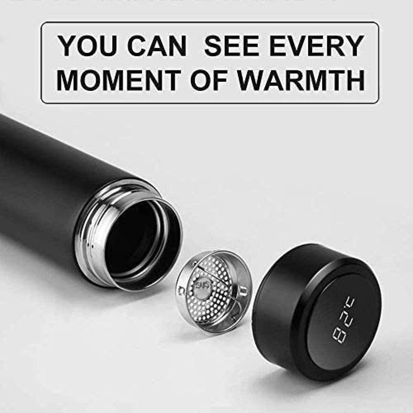 Stainless Steel Thermos Bottle with Digital Temperature Display